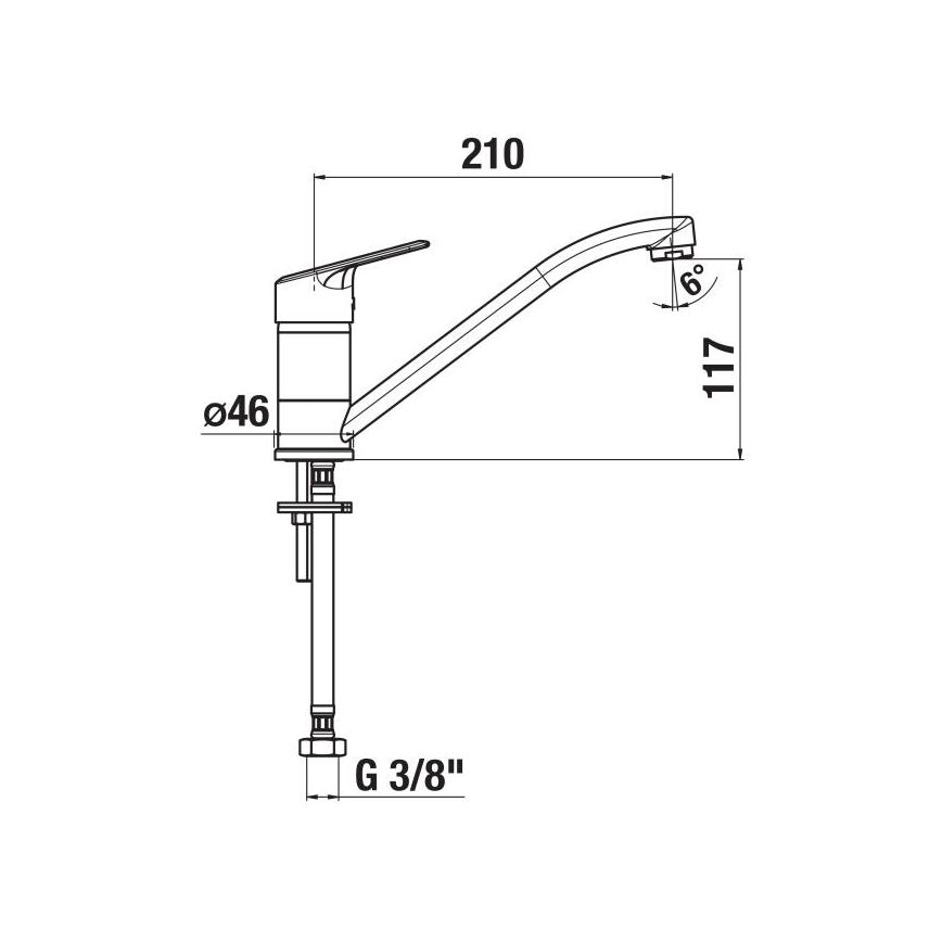 JIKA H3512E10042301 - Rubinetto per lavello LYRA 21 cm cromo lucido