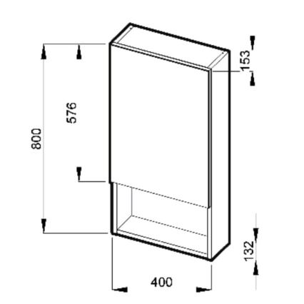 JIKA H4532210383041 - Armoire miroir avec étagère LYRA 80x40 cm blanc