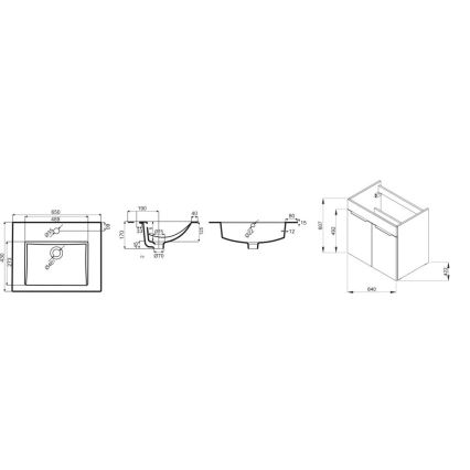 JIKA H4536011763001 - Meuble de salle de bain avec lavabo CUBE 60,7x65 cm blanc