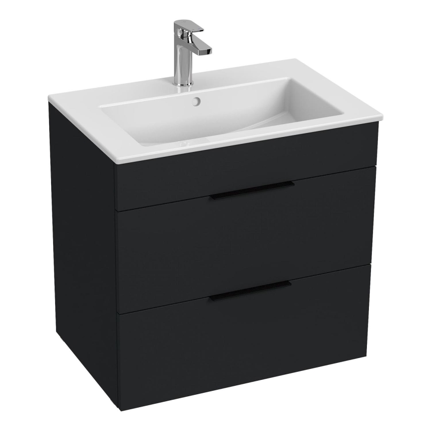 JIKA H4536021763521 - Mobile da bagno con lavabo CUBE 60,7x65 cm nero