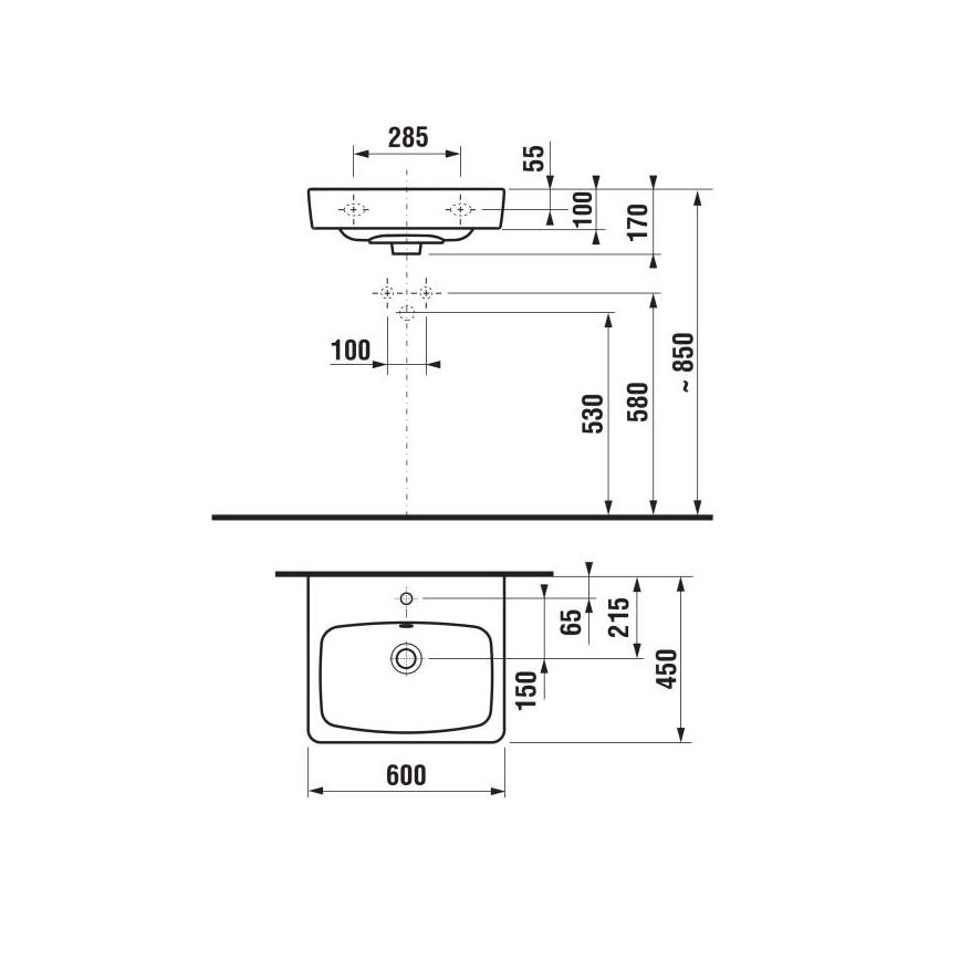 JIKA H8103820001041 -  Lavabo sospeso LYRA 60x45 cm ceramiche/bianco
