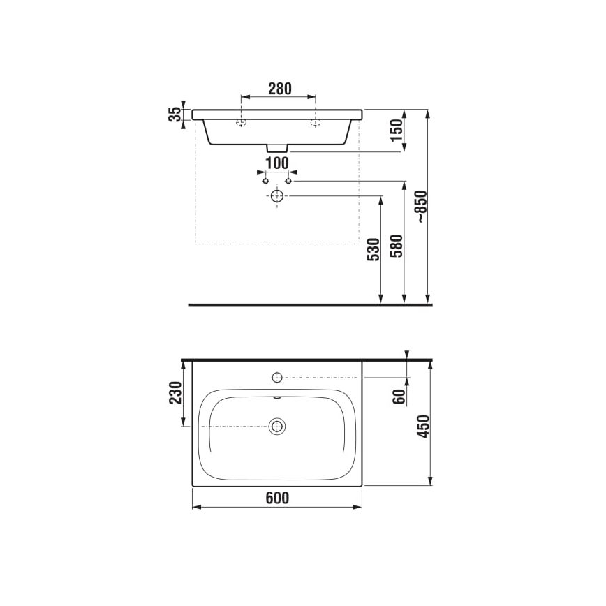 JIKA H8127137161041 - Lavabo sospeso MIO 60x45 cm ceramica/nero opaco
