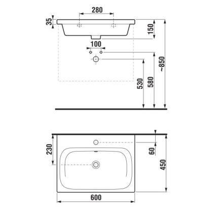 JIKA H8127137161041 -  Lavabo sospeso  MIO 60x45 cm ceramiche/opaco nero
