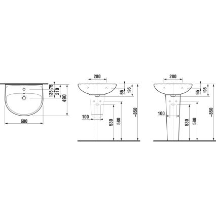 JIKA H8143830001041 -  Lavabo sospeso  LYRA 60x49 cm ceramiche/bianco