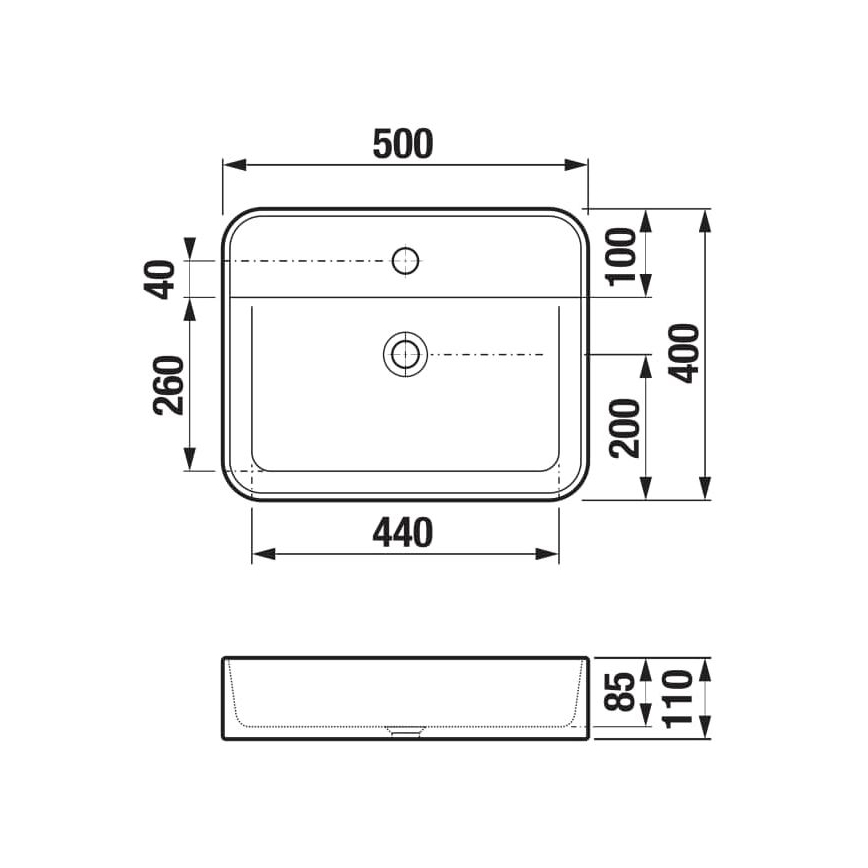 JIKA H8183620001111 - Lavabo à poser ASTRA 50x40 cm céramique/blanc