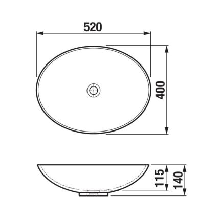 JIKA H8183640001121 - Lavabo da appoggio ASTRA 52x40 cm ceramica/bianco