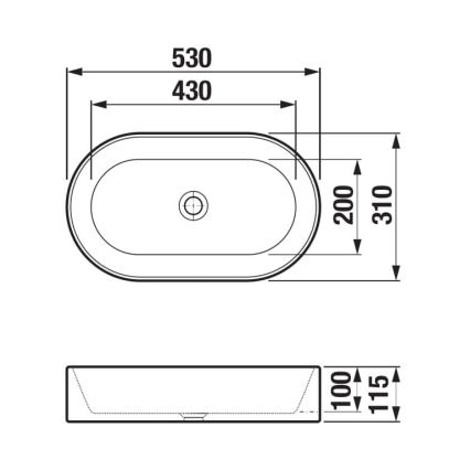 JIKA H8183660001121 - Lavabo da appoggio ASTRA 53x31 cm ceramica/bianco