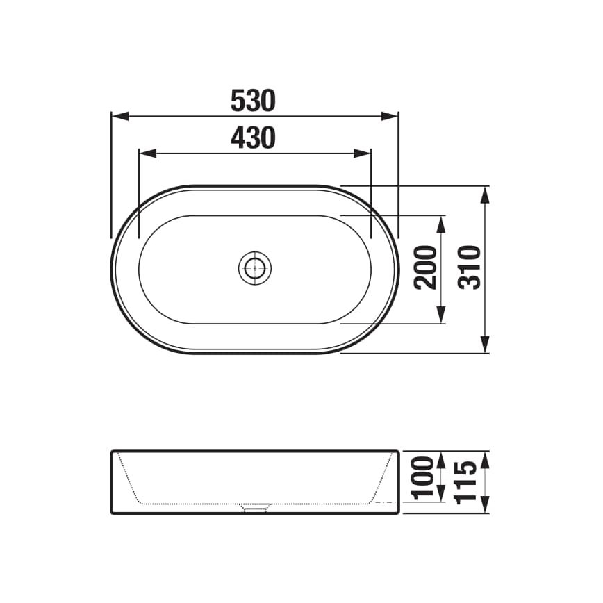 JIKA H8183660001121 - Lavabo da appoggio ASTRA 53x31 cm ceramica/bianco