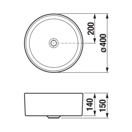 JIKA H8184200001121 - Lavabo da appoggio CUBITO diam. 40 cm ceramica/bianco