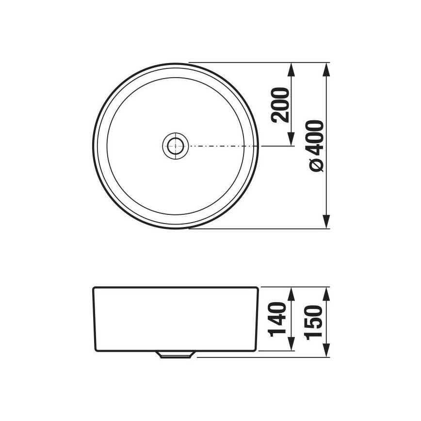 JIKA H8184200001121 - Lavandino da appoggio CUBITO diametro 40 cm ceramiche/bianco
