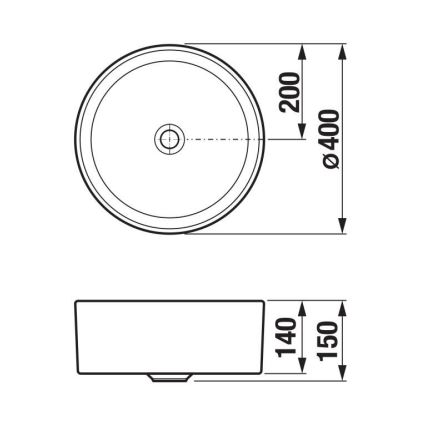 JIKA H8184207161121 - Lavabo à poser CUBITO Ø 40 cm céramique/noir mat