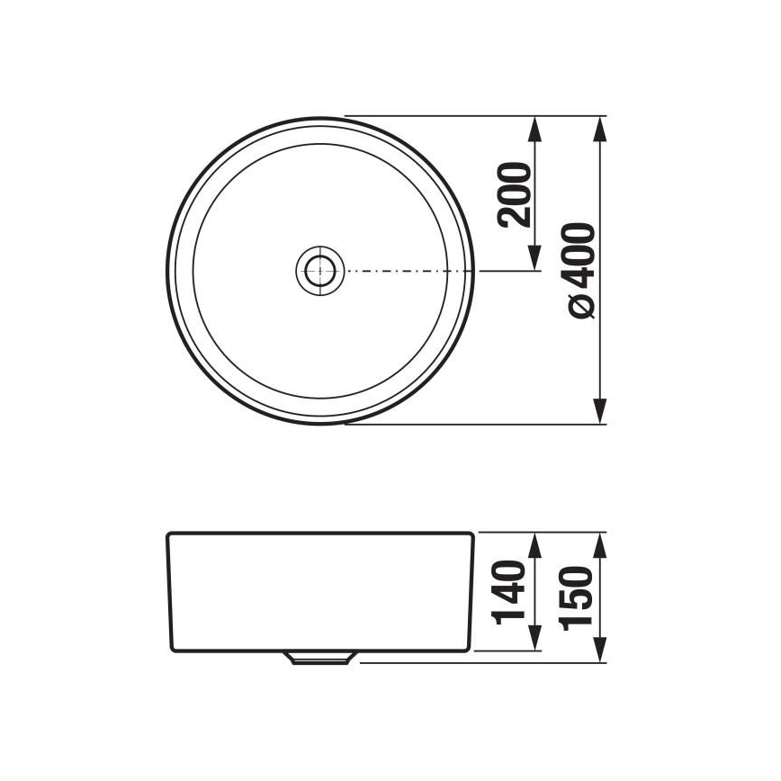 JIKA H8184207161121 - Lavabo à poser CUBITO Ø 40 cm céramique/noir mat