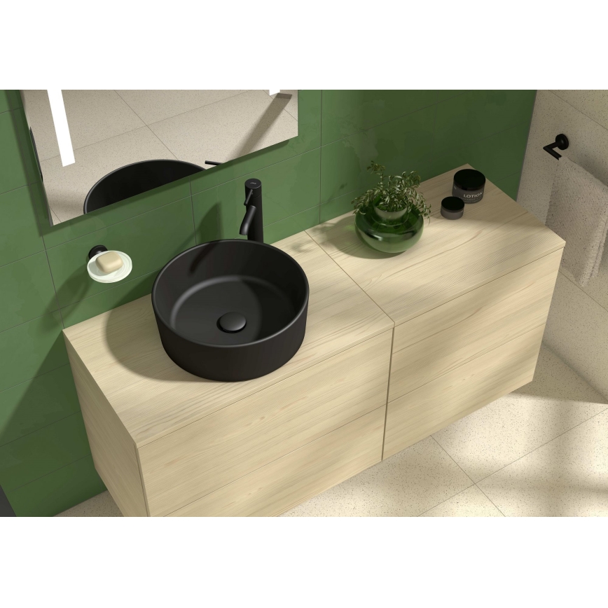 JIKA H8184207161121 - Lavandino da appoggio CUBITO diametro 40 cm ceramiche/opaco nero