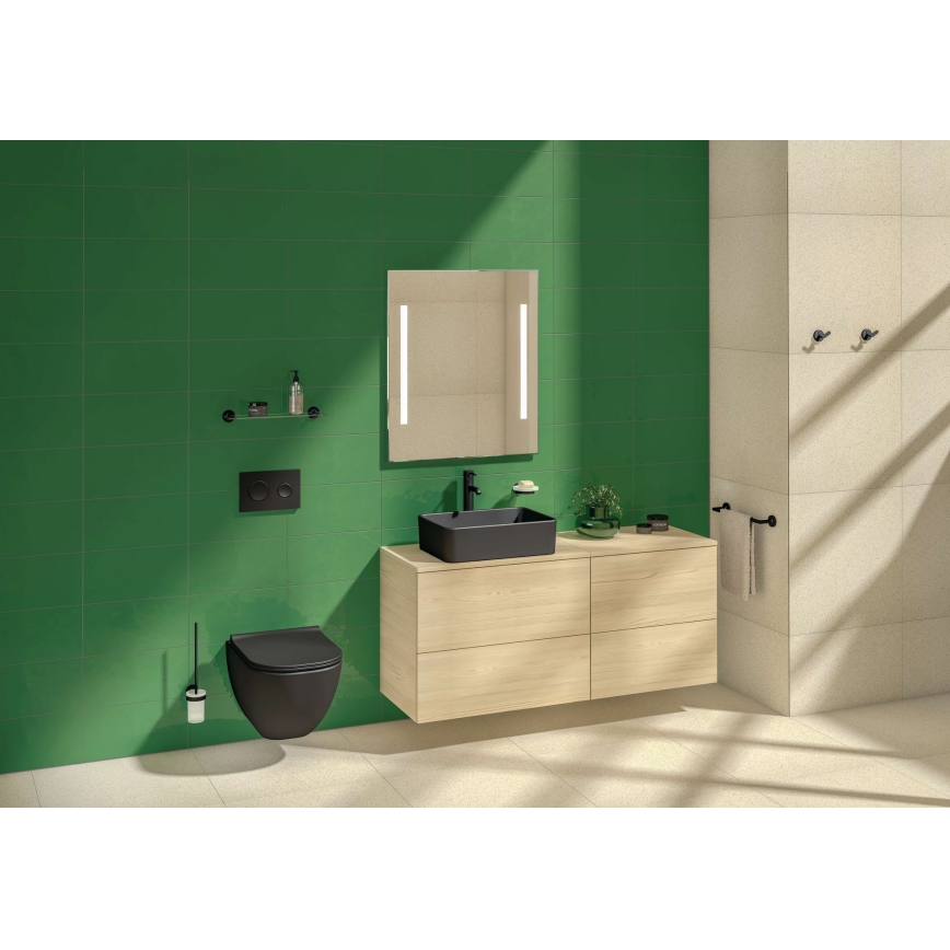 JIKA H8184237161121 - Lavandino da appoggio CUBITO 50x35 cm ceramiche/opaco nero