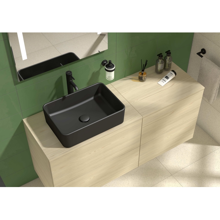JIKA H8184237161121 - Lavandino da appoggio CUBITO 50x35 cm ceramiche/opaco nero