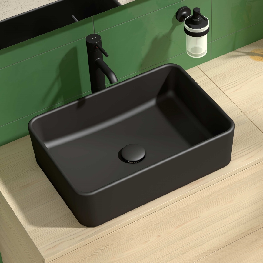 JIKA H8184237161121 - Lavandino da appoggio CUBITO 50x35 cm ceramiche/opaco nero