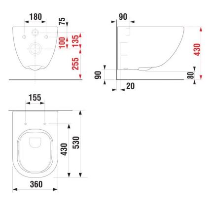 JIKA H8207140000001 - WC sospeso MIO in ceramica/bianco