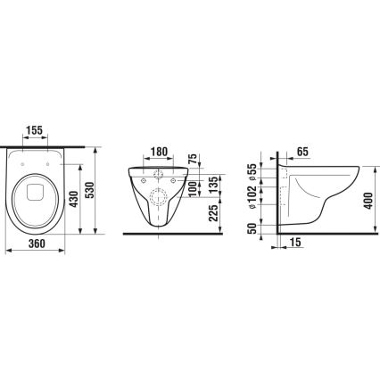 JIKA H8233800000001 - WC sospeso LYRA ceramica/bianco