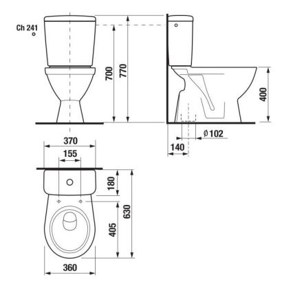 JIKA H8263860002413 - WC-Kombi LYRA, Keramik/weiß