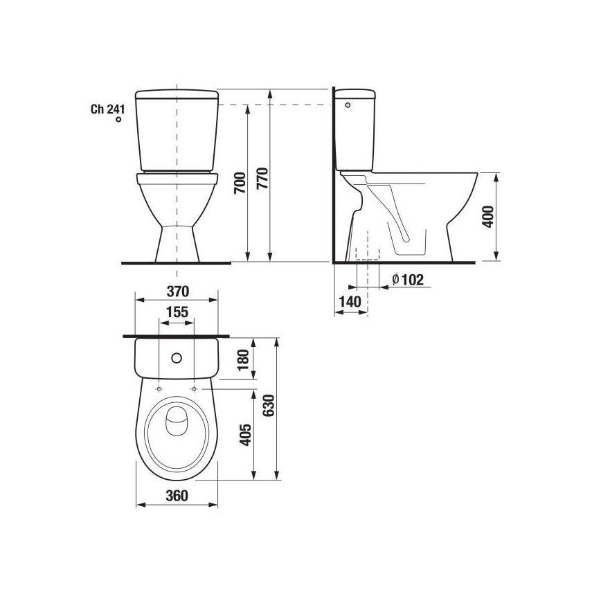 JIKA H8263860002413 - WC-Kombi LYRA, Keramik/weiß