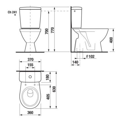 JIKA H8263870002413 - LYRA Kombi-WC, Keramik, Weiß