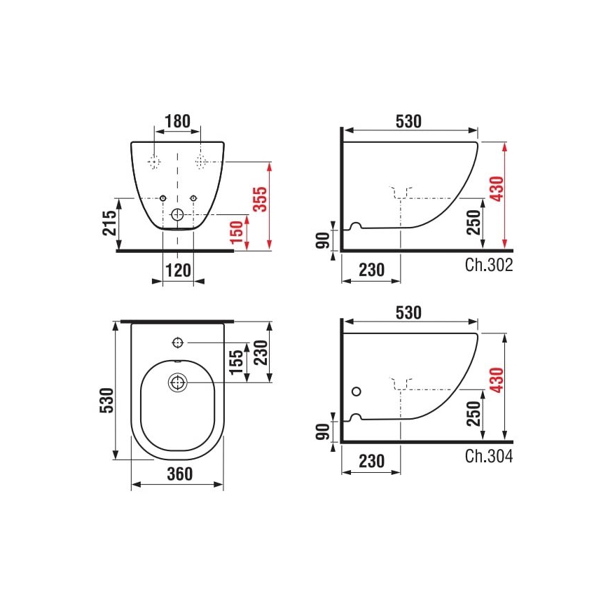 JIKA H8317120003021 - Bidet a parete MIO ceramiche/bianco