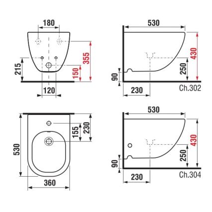 JIKA H8317120003021 - Bidet sospeso MIO ceramica/bianco