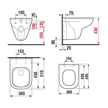 JIKA H8666140000001 - Wandhängendes WC DEEP Keramik/weiß + WC-Sitz SoftClose DEEP Duroplast/weiß