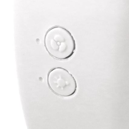 JOHNSON - Ventilateur de table rechargeable DEL RVB multicolore / 5 W / 3,7 V / 1200 mAh Ø 14 cm blanc