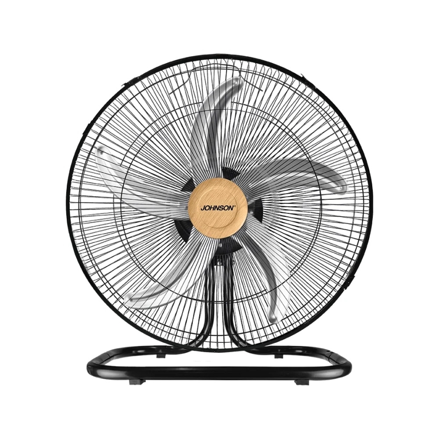 JOHNSON - Standventilator 3-in-1 WOOD 80 W/230 V Ø 50 cm schwarz/beige