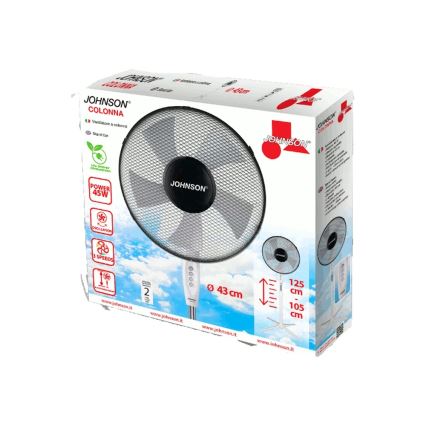 JOHNSON - Standventilator COLONNA 45W/230V Ø 40 cm schwarz/weiß