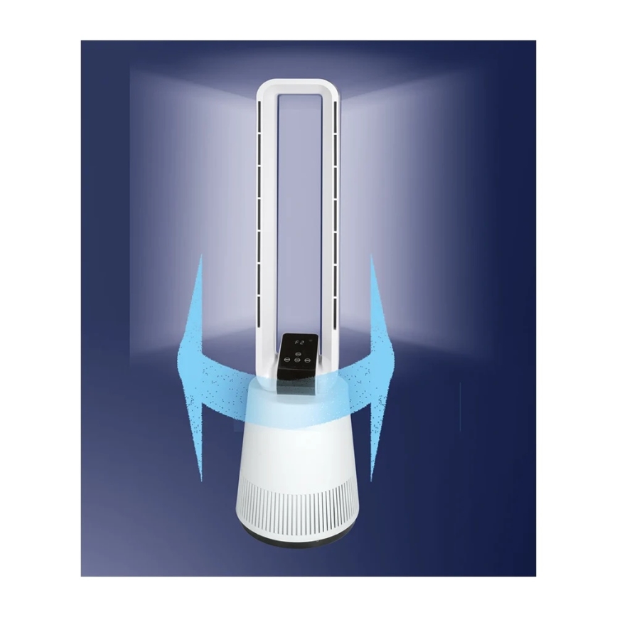 JOHNSON - Ventilatore con purificatore d'aria e filtro HEPA ARIA PURA 90W/230V bianco + telecomando