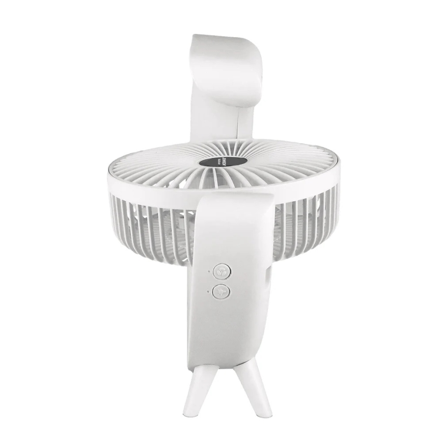 JOHNSON - Ventilatore da tavolo ricaricabile LED RGB multicolore LED/5W/3,7V 1200 mAh diametro 14 cm bianco