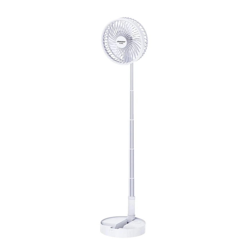 JOHNSON - Ventilatore da tavolo ricaricabile GIRAFFA 5W/3,7V 1200 mAh Ø 20 cm bianco