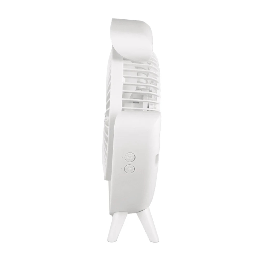 JOHNSON - LED RGB Wiederaufladbarer Tischventilator Mehrfarbig LED/5W/3,7V 1200 mAh Ø 14 cm Weiß
