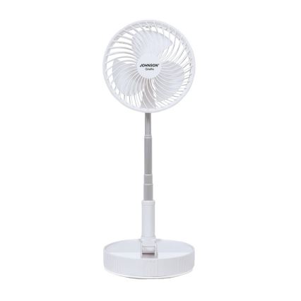 JOHNSON - Wiederaufladbarer Tischventilator GIRAFFA 5W/3,7V 1200 mAh Ø 20 cm weiß