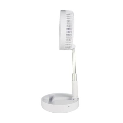 JOHNSON - Wiederaufladbarer Tischventilator GIRAFFA 5W/3,7V 1200 mAh Ø 20 cm weiß