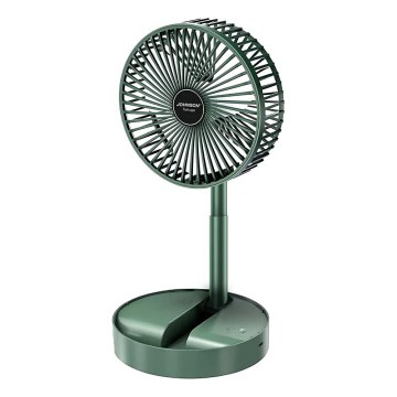 JOHNSON - Wiederaufladbarer Tischventilator TORTUGA 5W/3,7V 1200 mAh Ø 16,5 cm grün