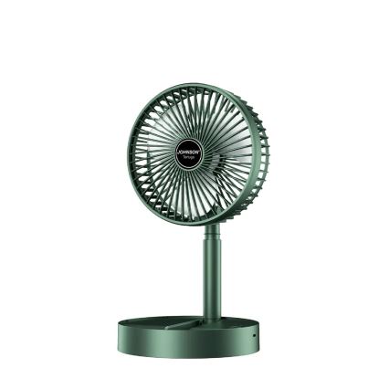 JOHNSON - Wiederaufladbarer Tischventilator TORTUGA 5W/3,7V 1200 mAh Ø 16,5 cm grün