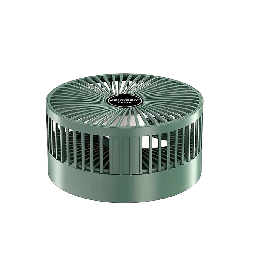 JOHNSON - Wiederaufladbarer Tischventilator TORTUGA 5W/3,7V 1200 mAh Ø 16,5 cm grün