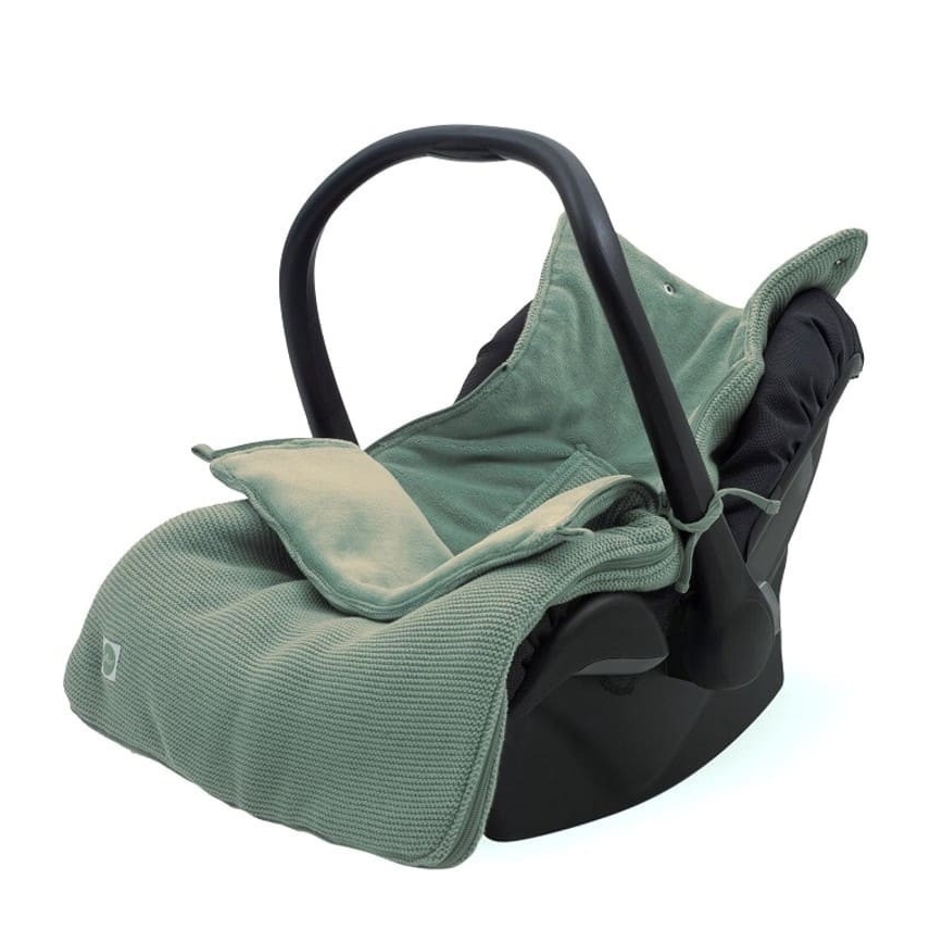 Jollein - Sacco auto in pile BASIC KNIT 42x82 cm Verde cenere