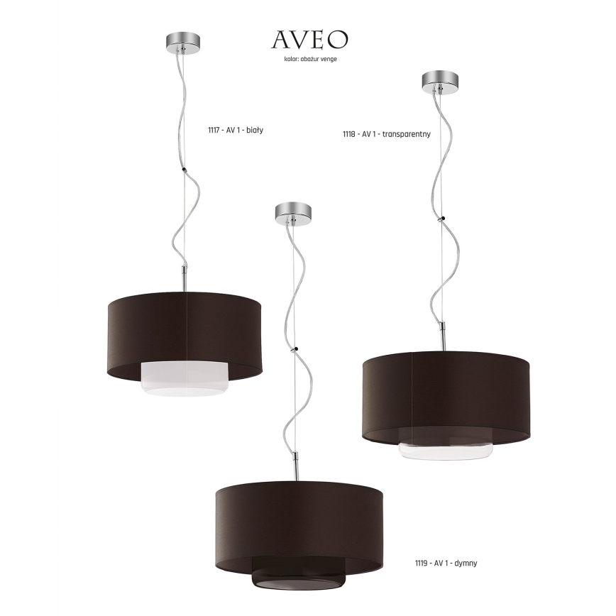 JUPITER 1118-AV1 - Hängeleuchte AVEO 1xE27/60W wenge Glas klar