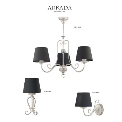 lampe de table ARKADA 1xE27/60W noir/argent patine