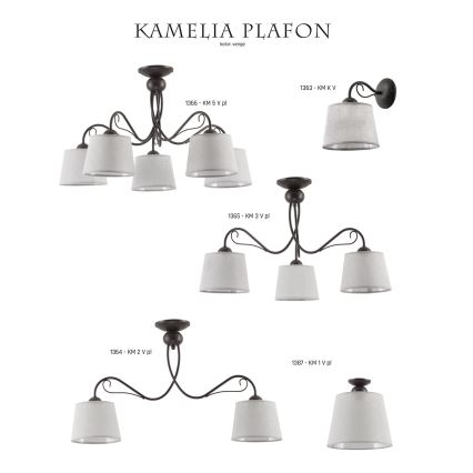 Jupiter 1365 - KM 3 PV - Lampada da soffitto KAMELIA 3xE27/60W/230V
