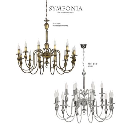 Jupiter 1423 - Lampadario a sospensione con catena SYMFONIA 12xE14/40W/230