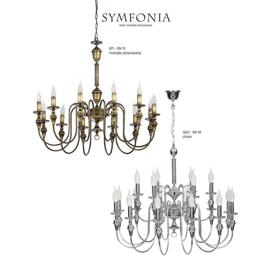 Jupiter 1423 - Lampadario a sospensione con catena SYMFONIA 12xE14/40W/230