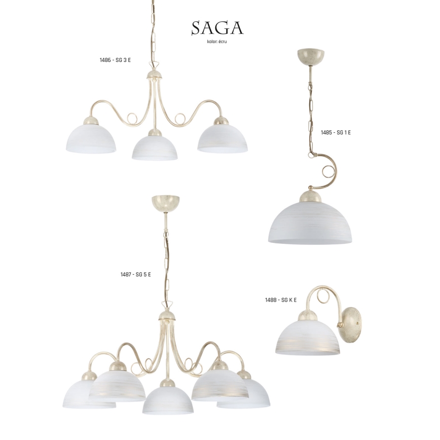 Jupiter 1487 - Lampadario a sospensione con catena SAGA 5xE27/60W/230V