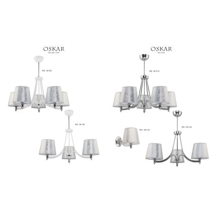 Jupiter 1516 - OS 5 ch - Lampadario a sospensione con supporto rigido OSKAR 5xE27/60W