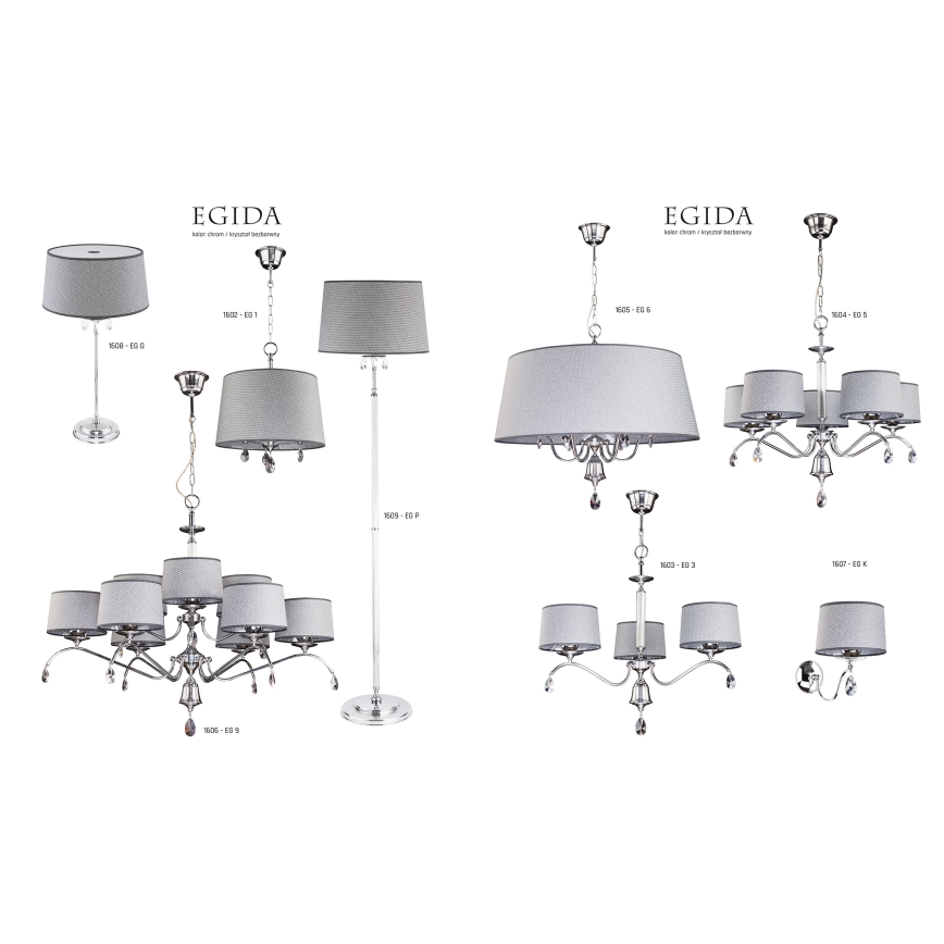 Jupiter 1602 - EG 1 CH - Suspension en cristal EGIDA 3xE27/60W