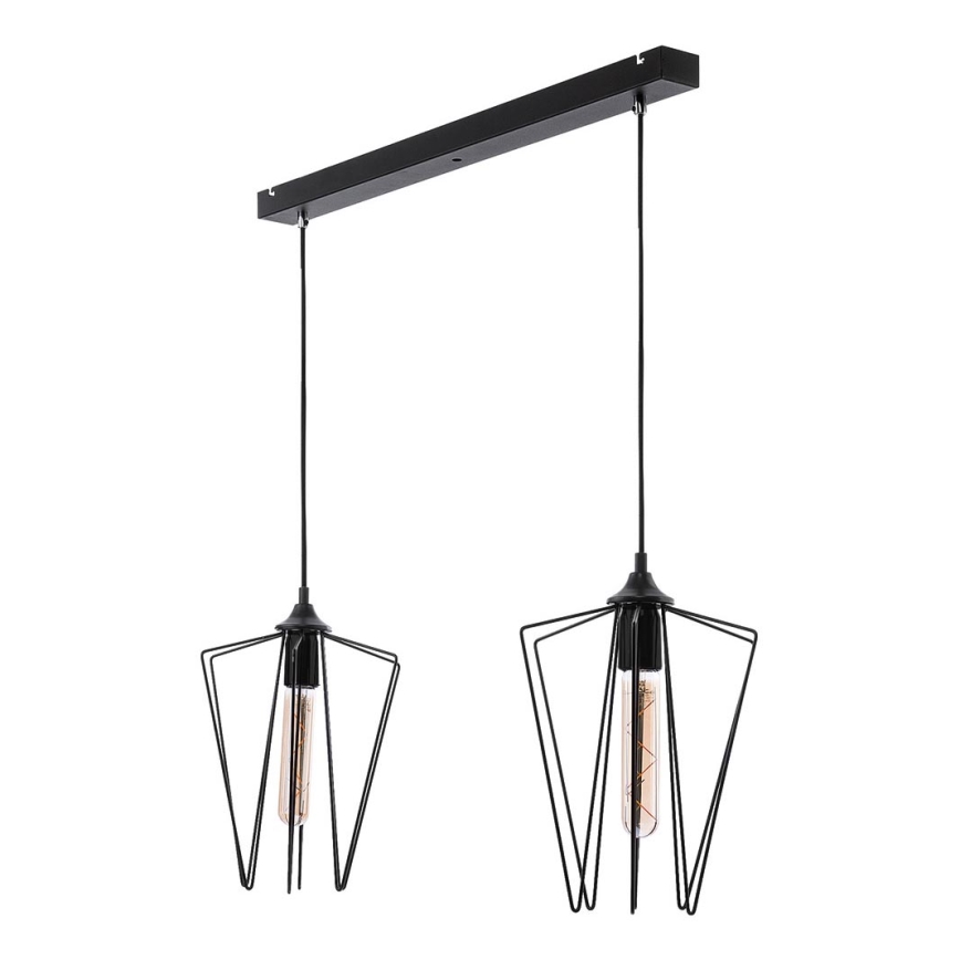 Jupiter 1643 - Kronleuchter an Schnur SAO 2xE27/60W/230V schwarz